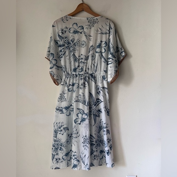 Anthropologie True Destinations Boho Floral Beach Cover Up Tassels Sz XS - Picture 3 of 10